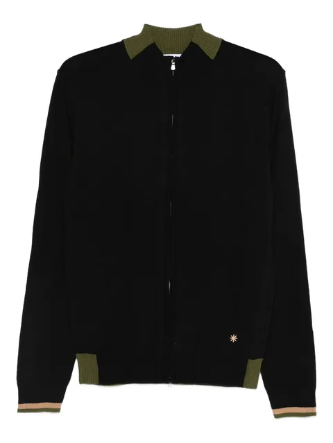 zip-up cardigan