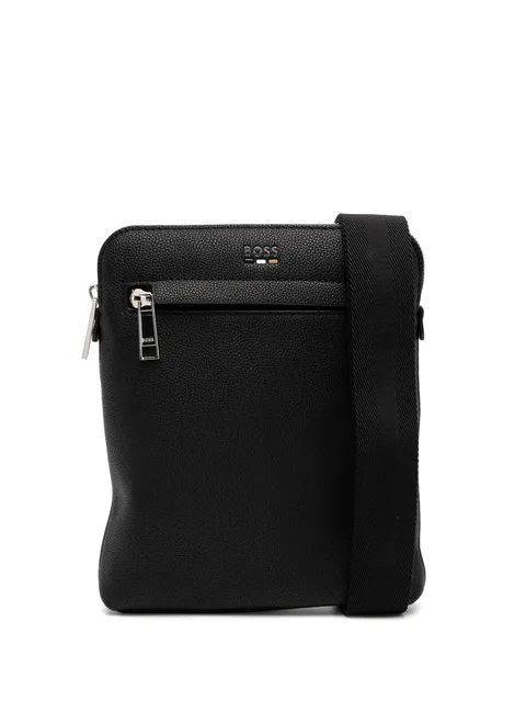 logo-debossed messenger bag