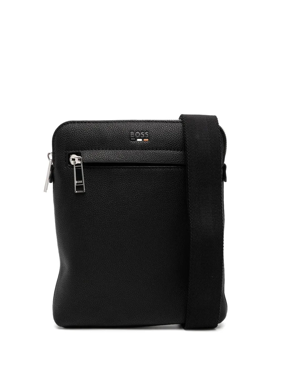 logo-debossed messenger bag 1