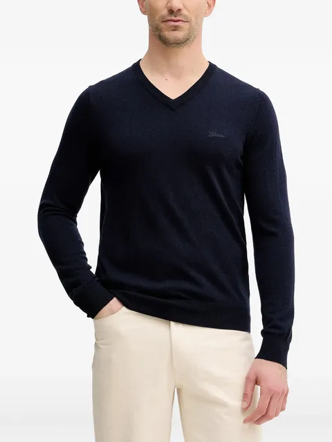 Daren logo-embroidered V-neck sweater