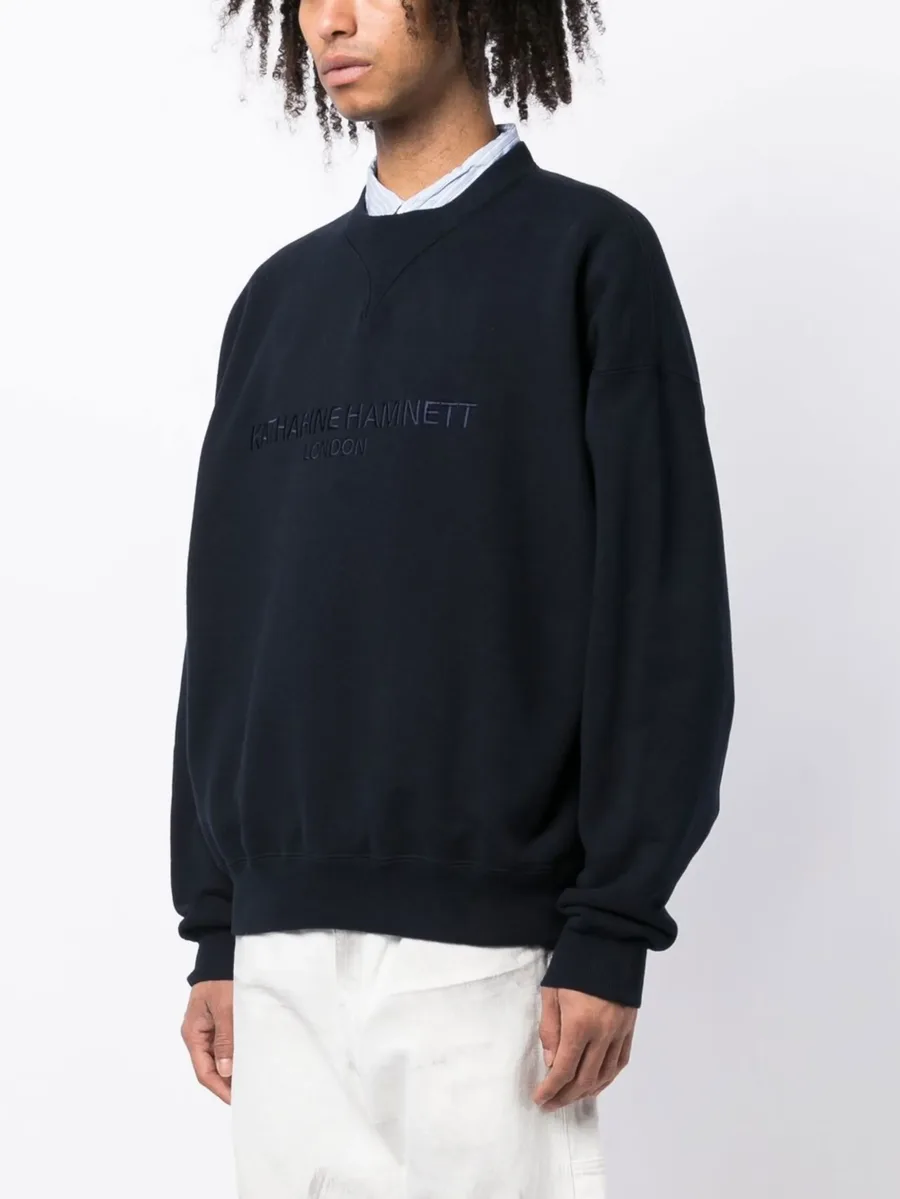 embroidered-logo cotton sweatshirt 6