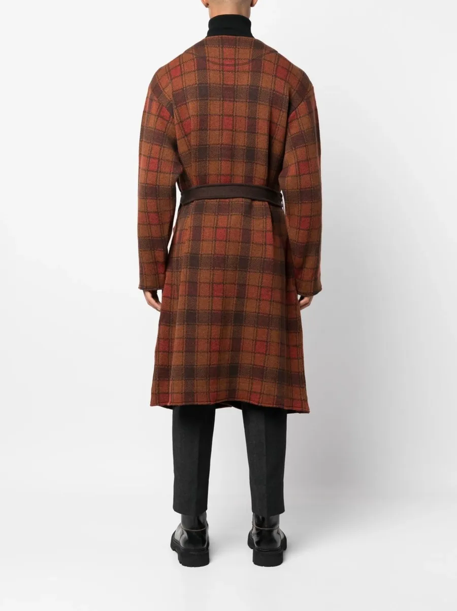 checked tie-waist cardigan 8