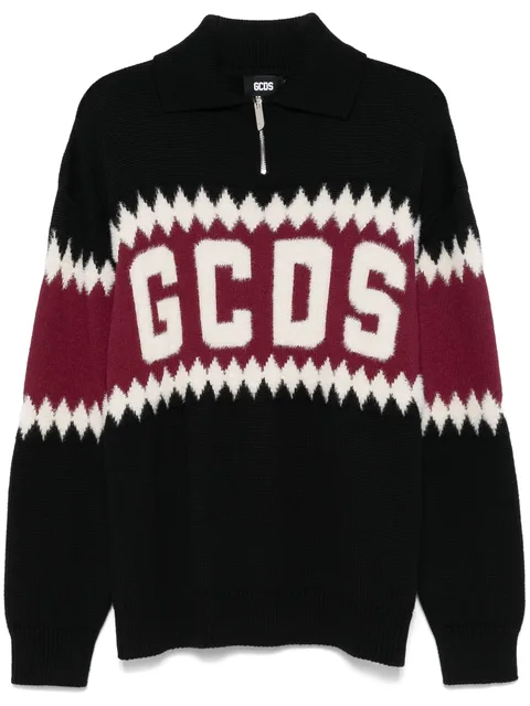 logo-intarsia sweater