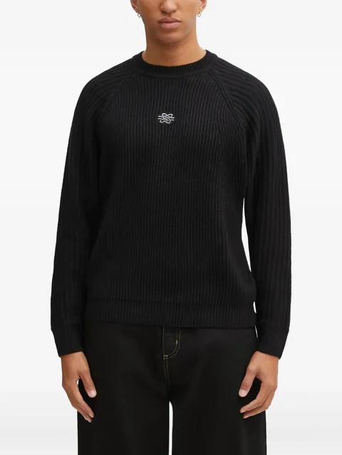 ribbed embroidered sweater