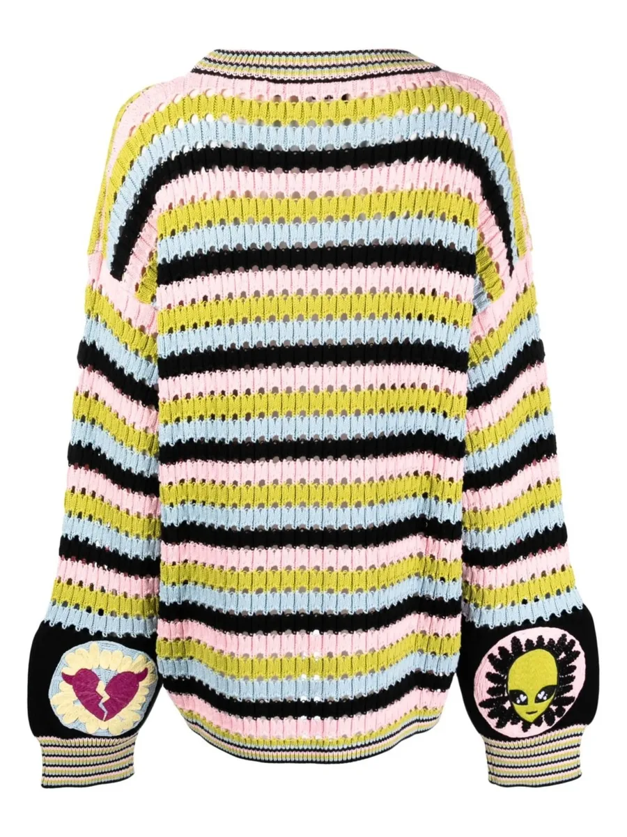 colour-block stripe knit jumper 4