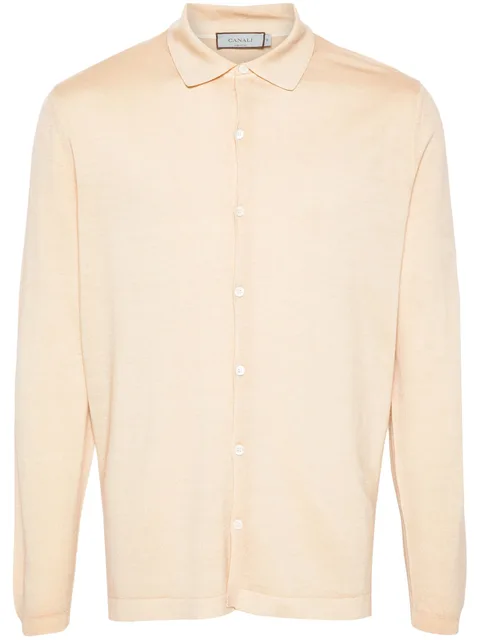 polo-collar cardigan