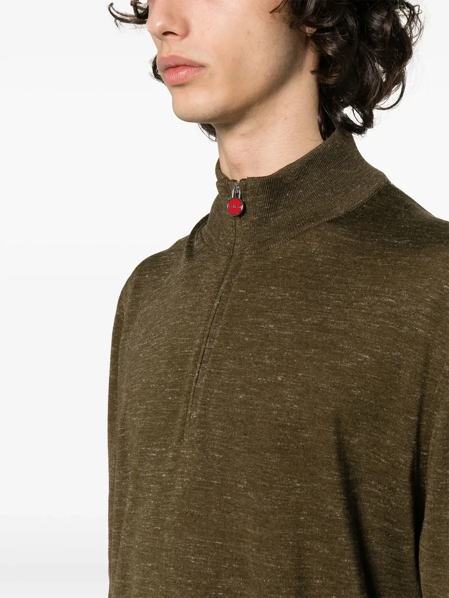 high-neck mélange-effect jumper 9