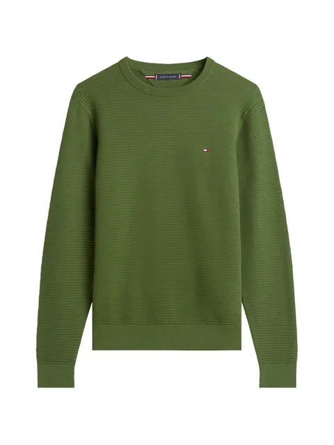 textured crewneck jumper
