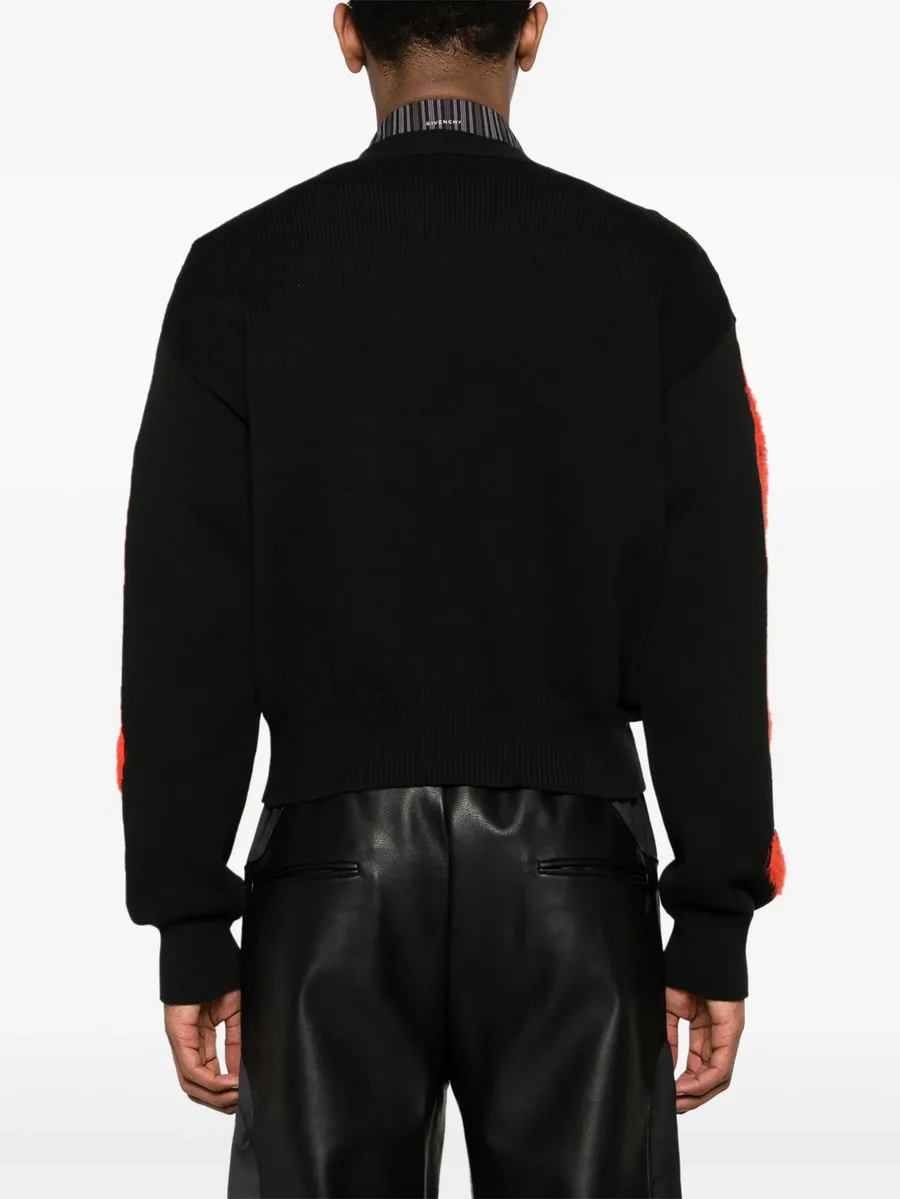 flame-intarsia logo-embroidered cardigan 7