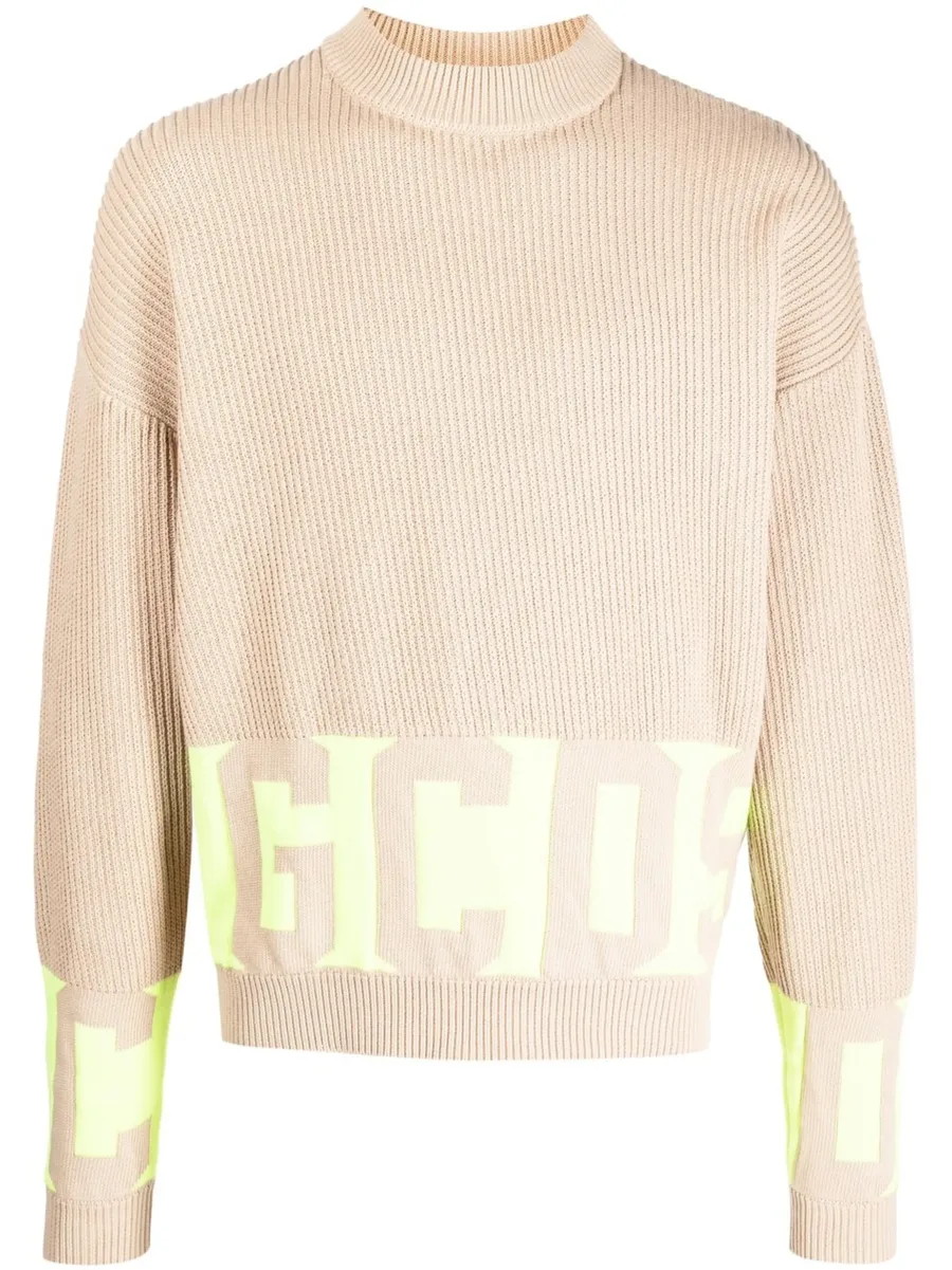 logo-lettering rib-knit jumper 2