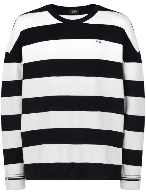 striped logo-appliqué sweatshirt
