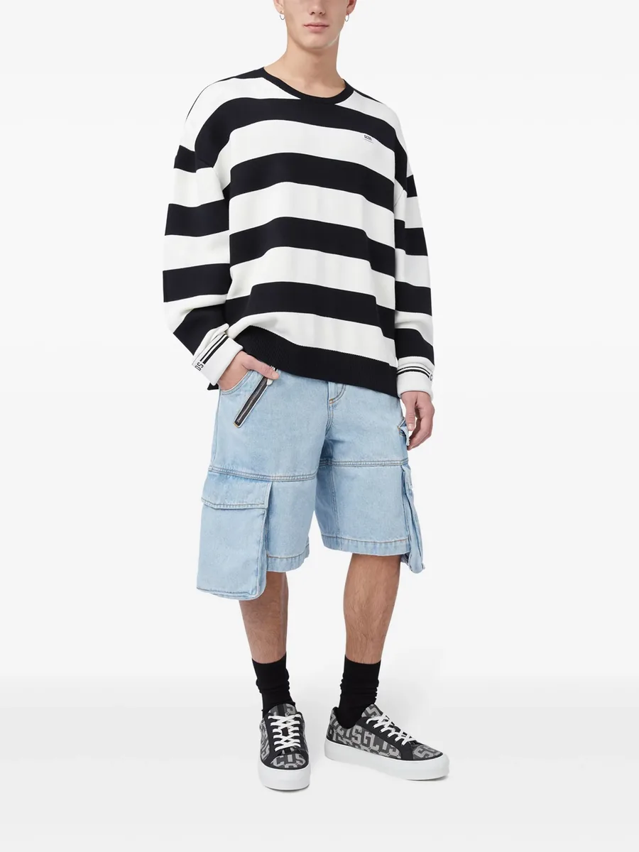 striped logo-appliqué sweatshirt 4
