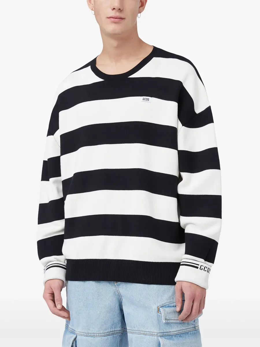 striped logo-appliqué sweatshirt 5