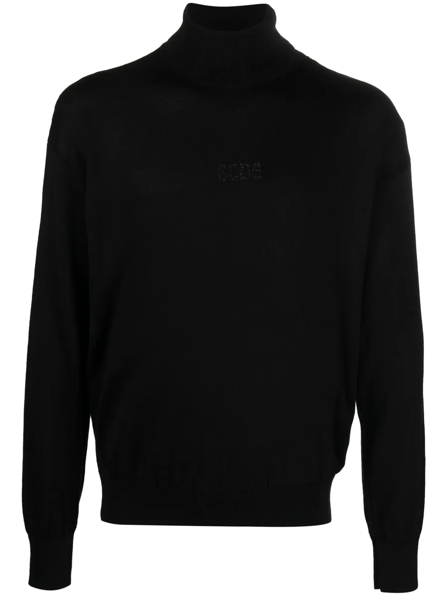 logo-embroidered roll-neck jumper 2