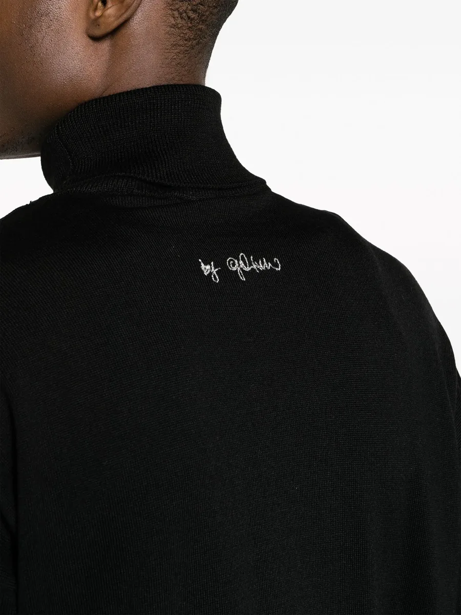 logo-embroidered roll-neck jumper 9