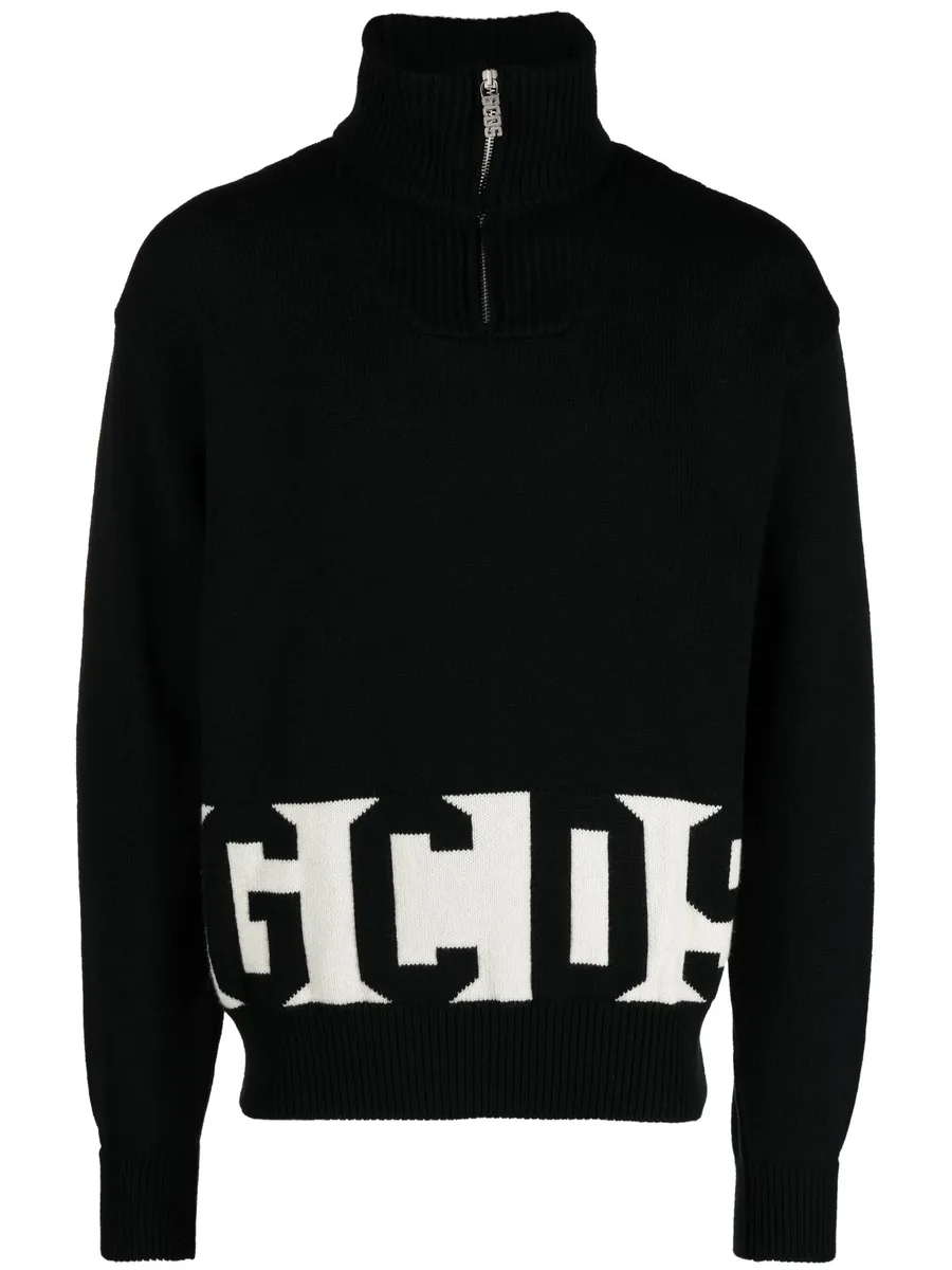 intarsia-knit half-zip jumper 2