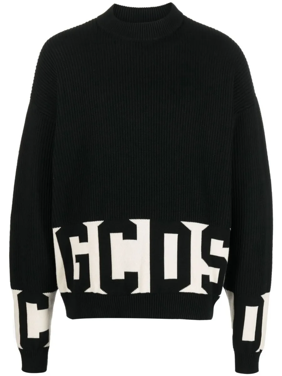 ribbed-knit logo-print jumper 2