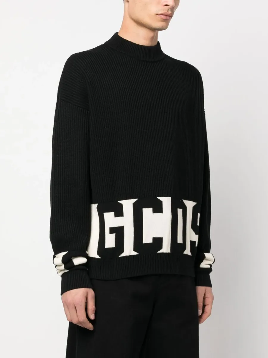 ribbed-knit logo-print jumper 6