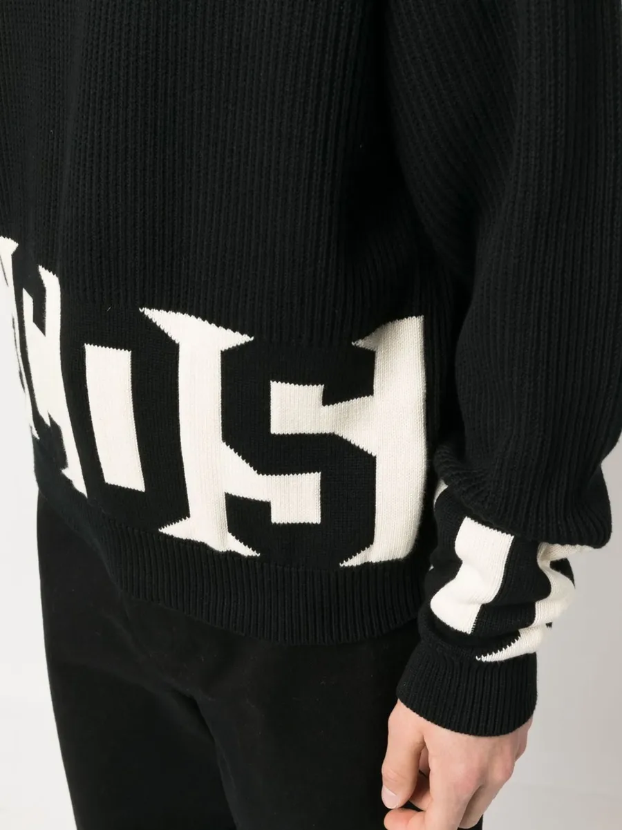 ribbed-knit logo-print jumper 9