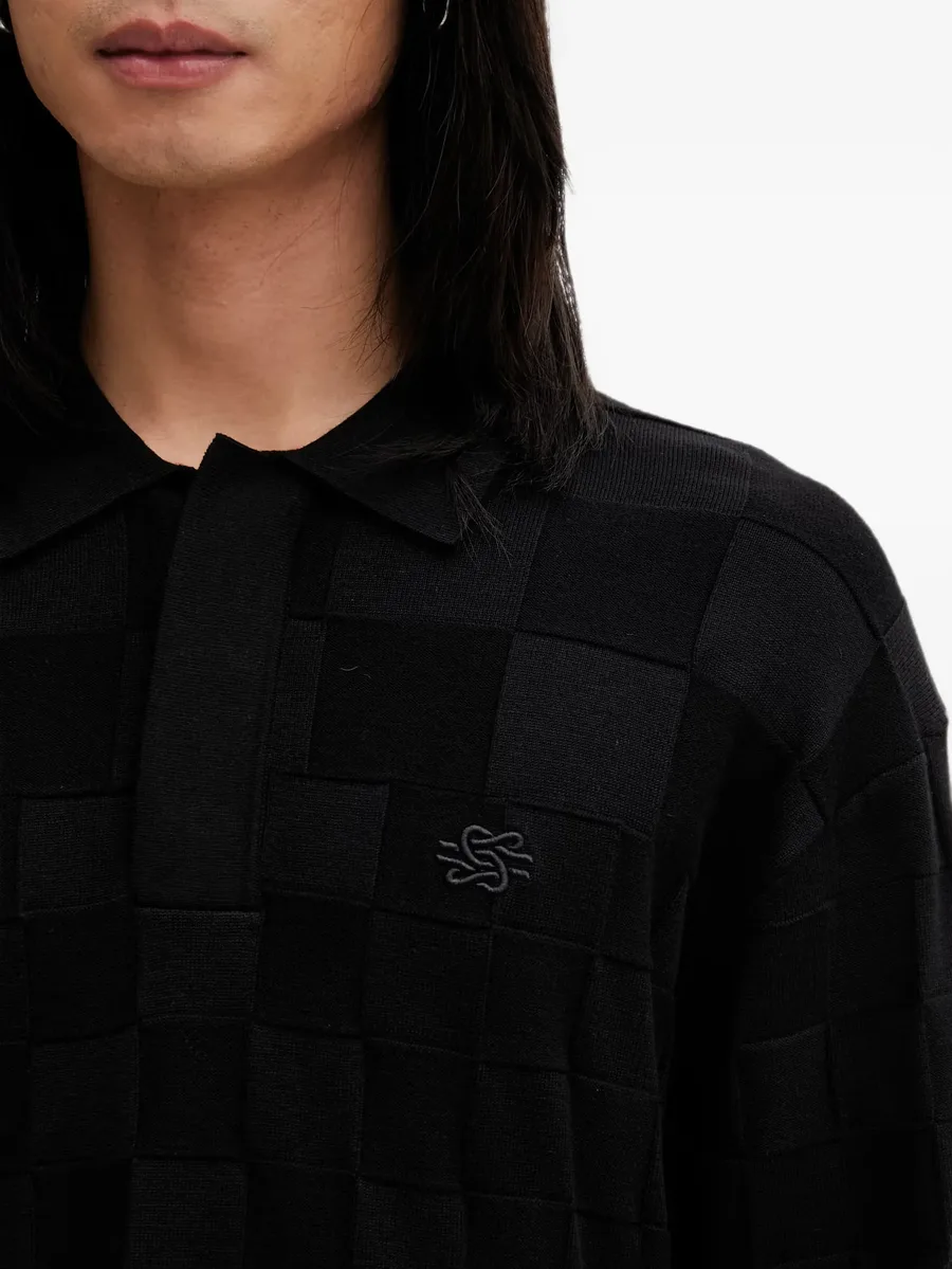 Rugby check-pattern logo-embroidered sweatshirt 7