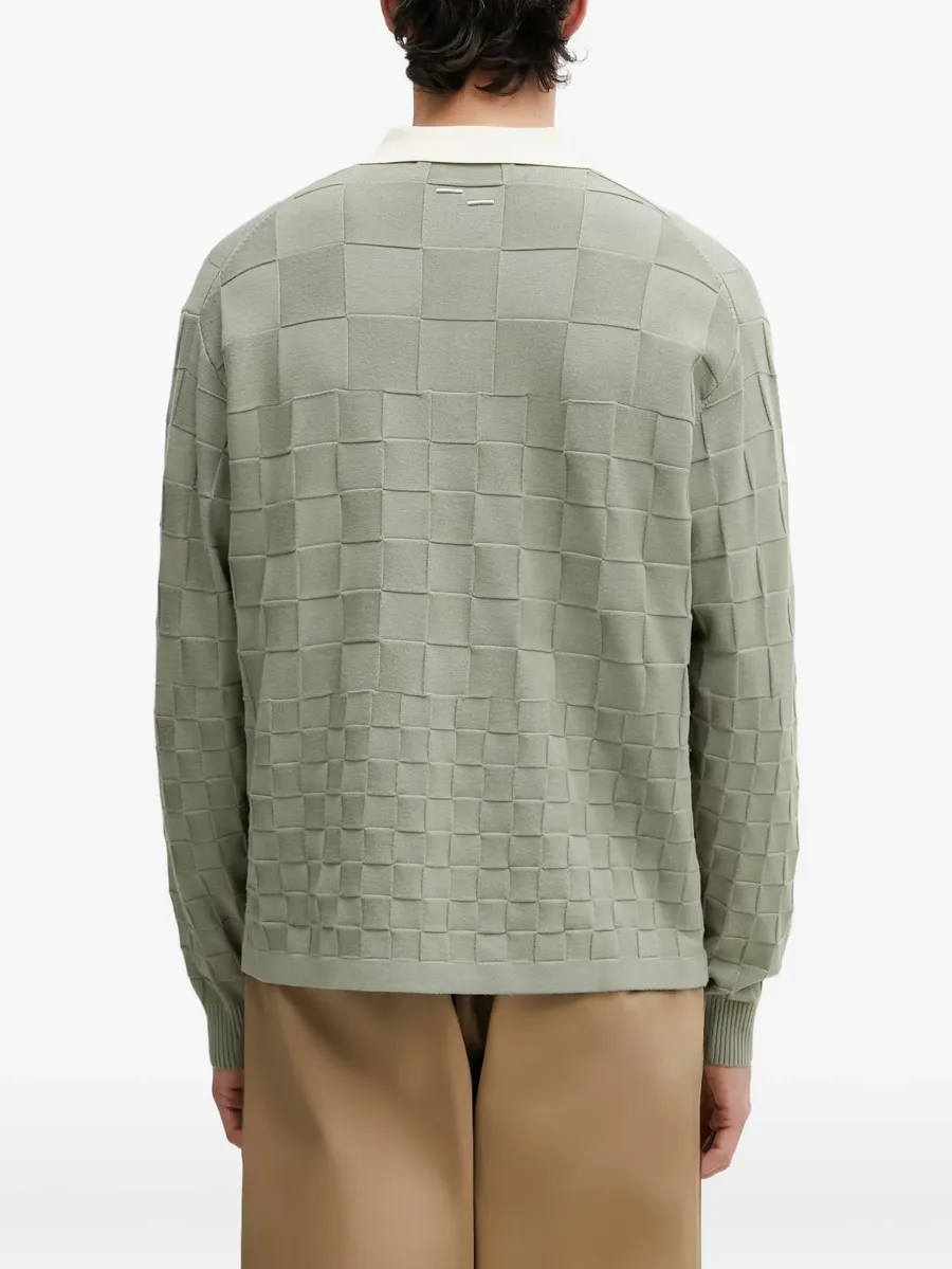 Rugbycheckerboard-knit long-sleeve sweatshirt 8
