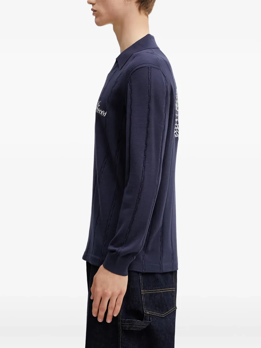 logo-embroidered cable-knit sweatshirt 4