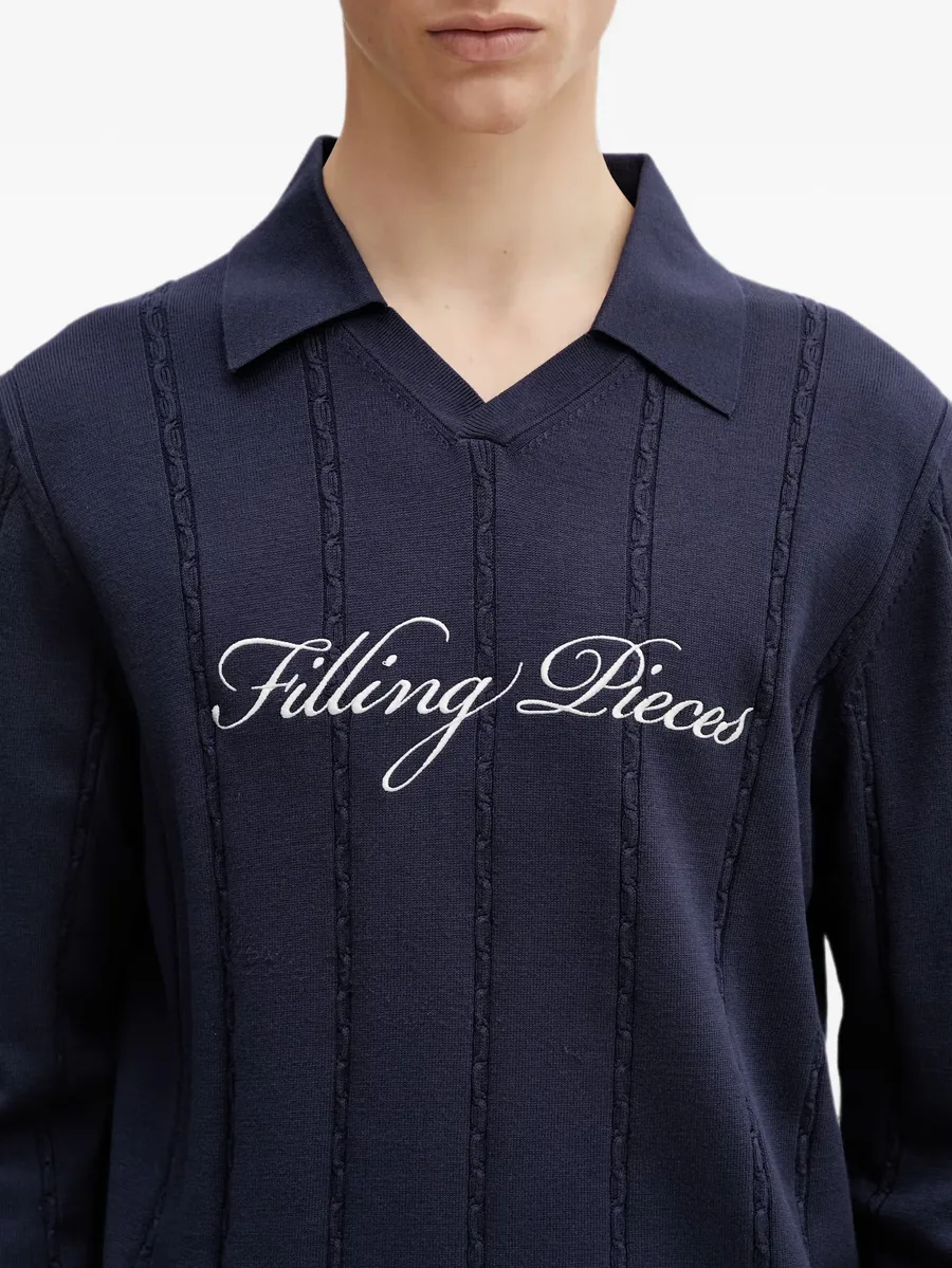 logo-embroidered cable-knit sweatshirt 8