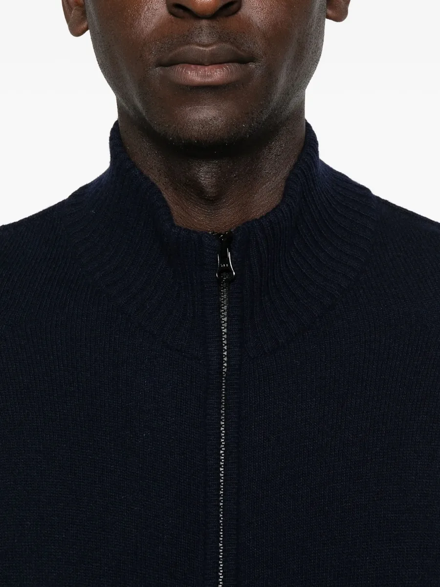 lambswool zip-front cardigan 10