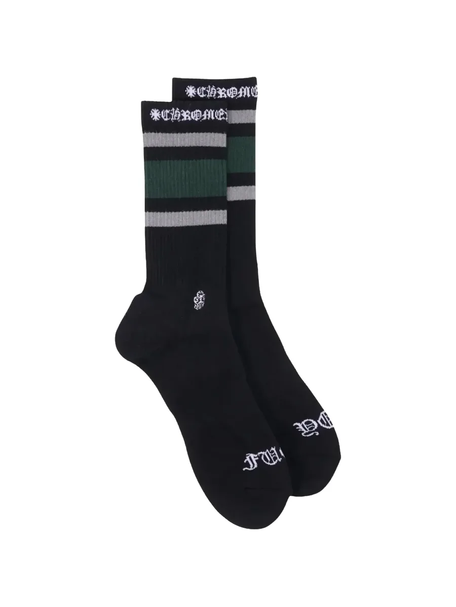 striped logo-print socks 2