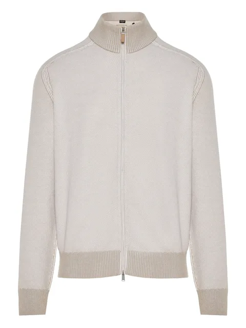 zip-up cardigan