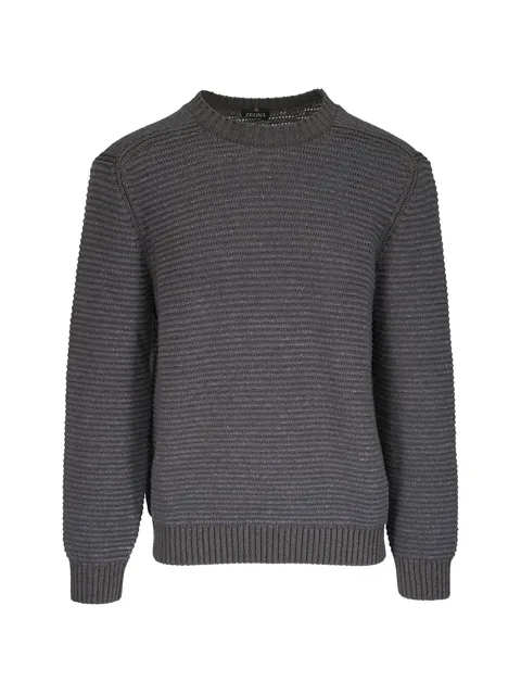 ribbed-knit crew-neck sweater