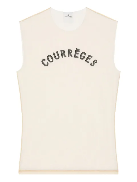 logo-print sleeveless top