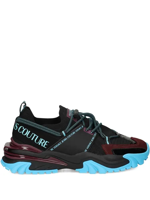 lace-up panelled sneakers