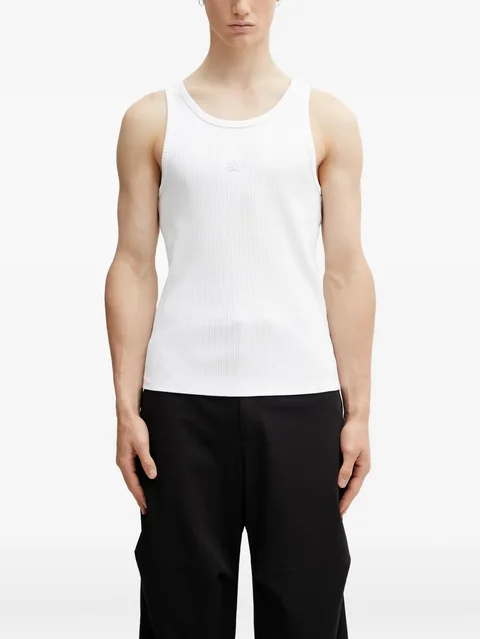 ribbed-knit logo-embroidered vest
