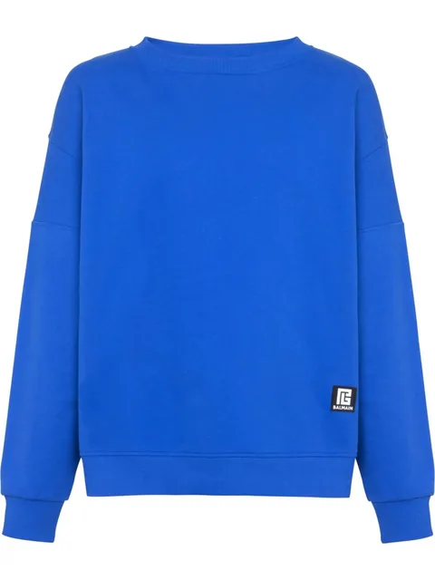 logo-patch cotton sweatshirt
