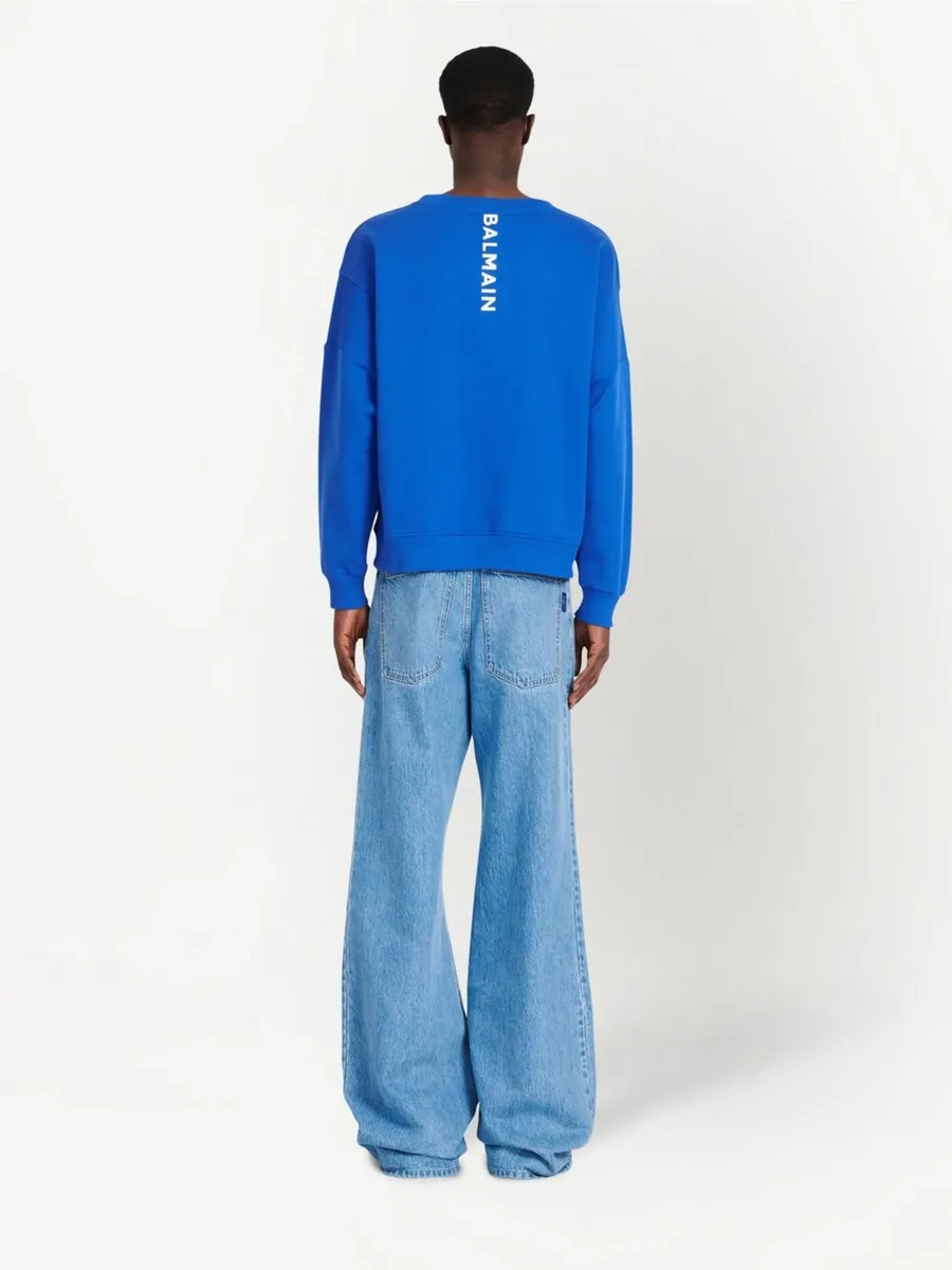 logo-patch cotton sweatshirt 8