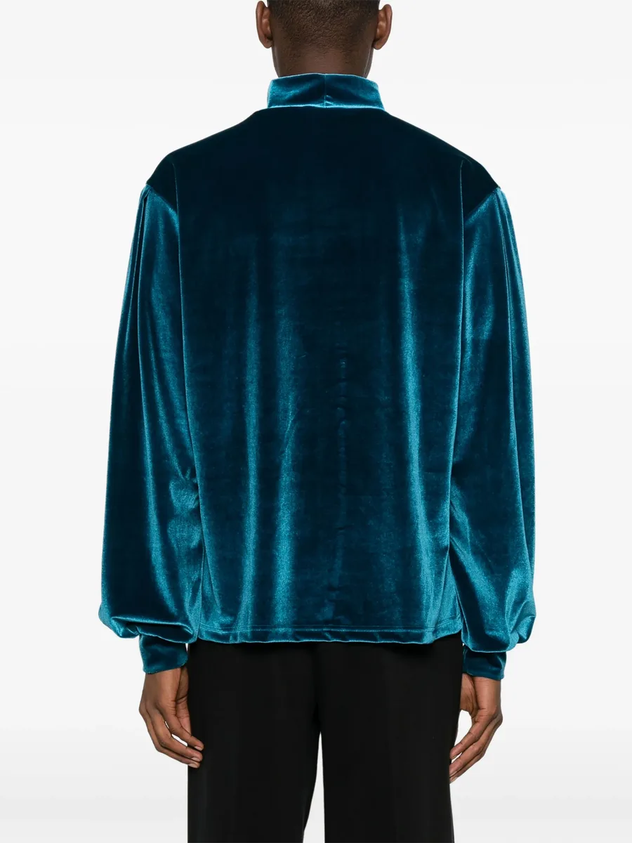 high-neck velvet jumper 8