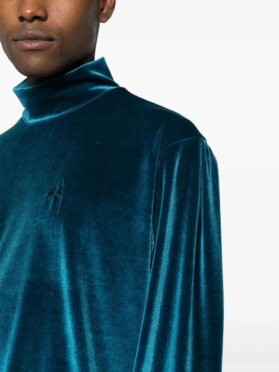 high-neck velvet jumper 9