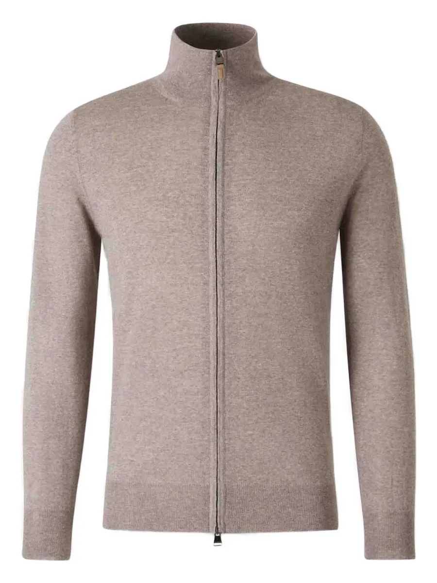 high-neck zip-front cardigan 2
