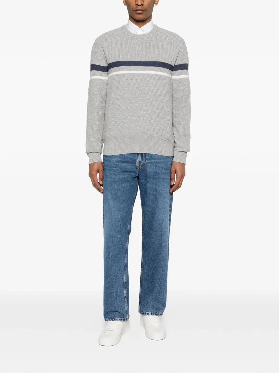striped crew-neck sweater 4