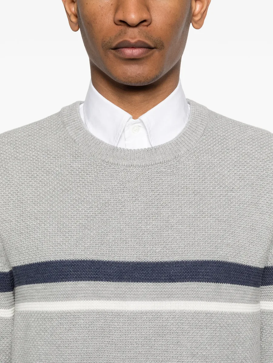 striped crew-neck sweater 10