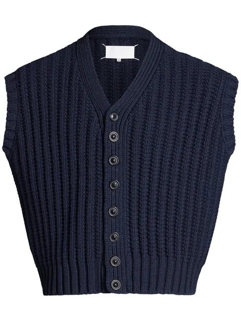 ribbed-knit wool vest