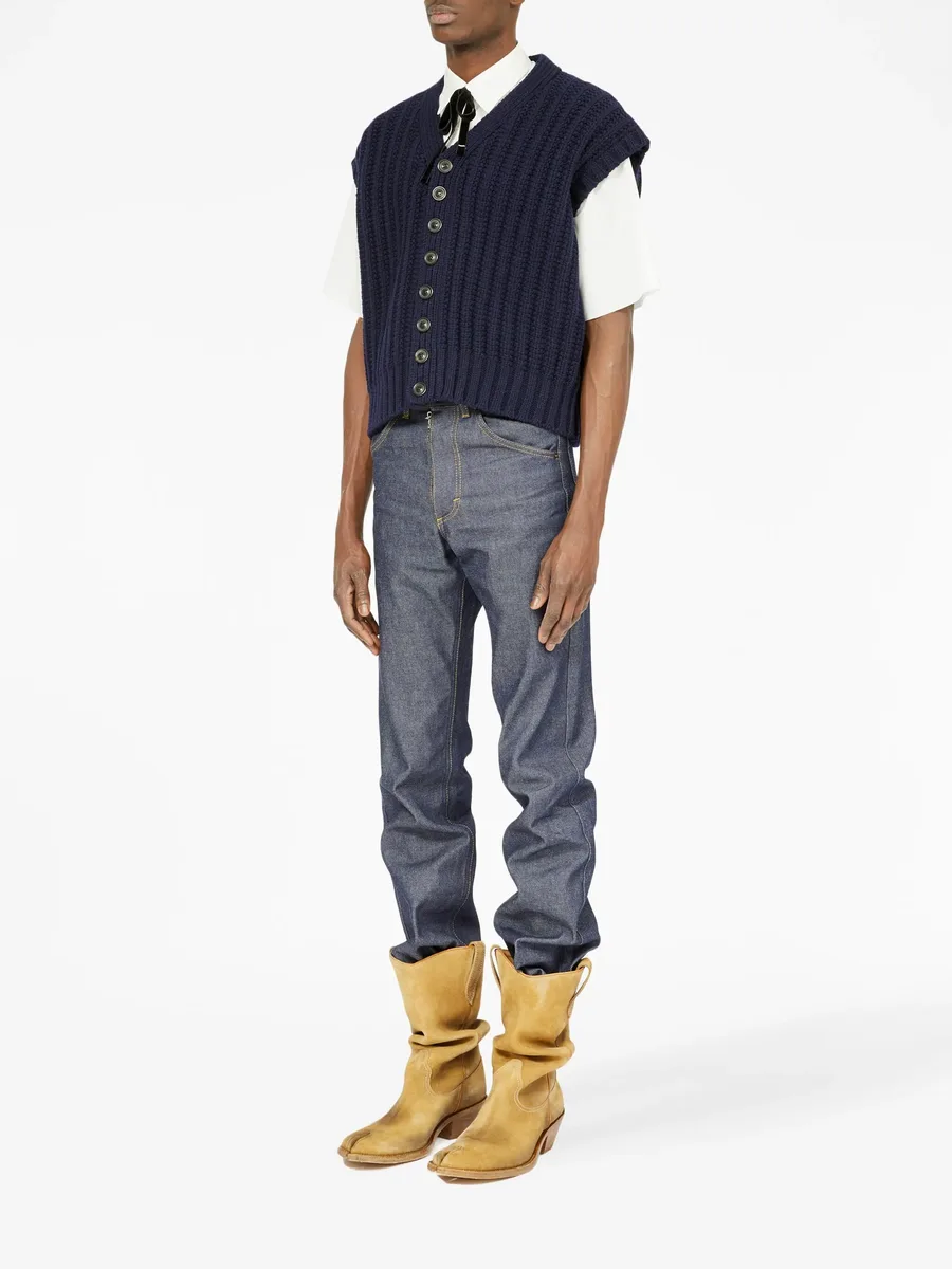 ribbed-knit wool vest 10
