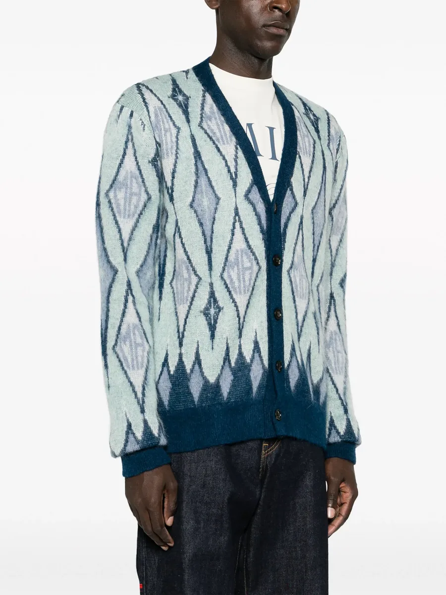 argyle-knit cardigan 5