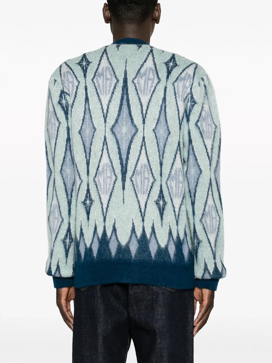 argyle-knit cardigan 8