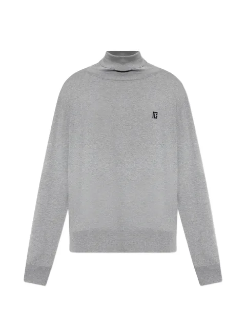 logo-embroidered roll-neck sweater