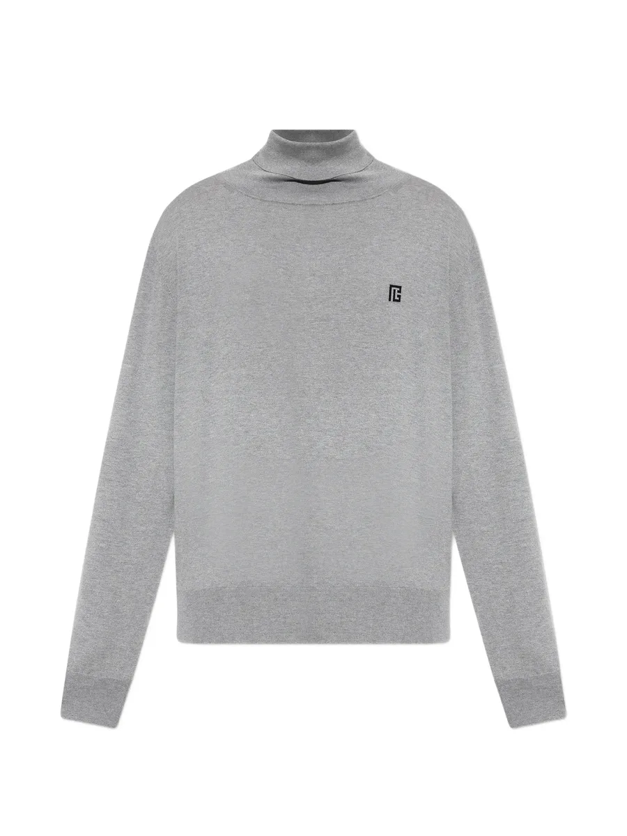 logo-embroidered roll-neck sweater 2