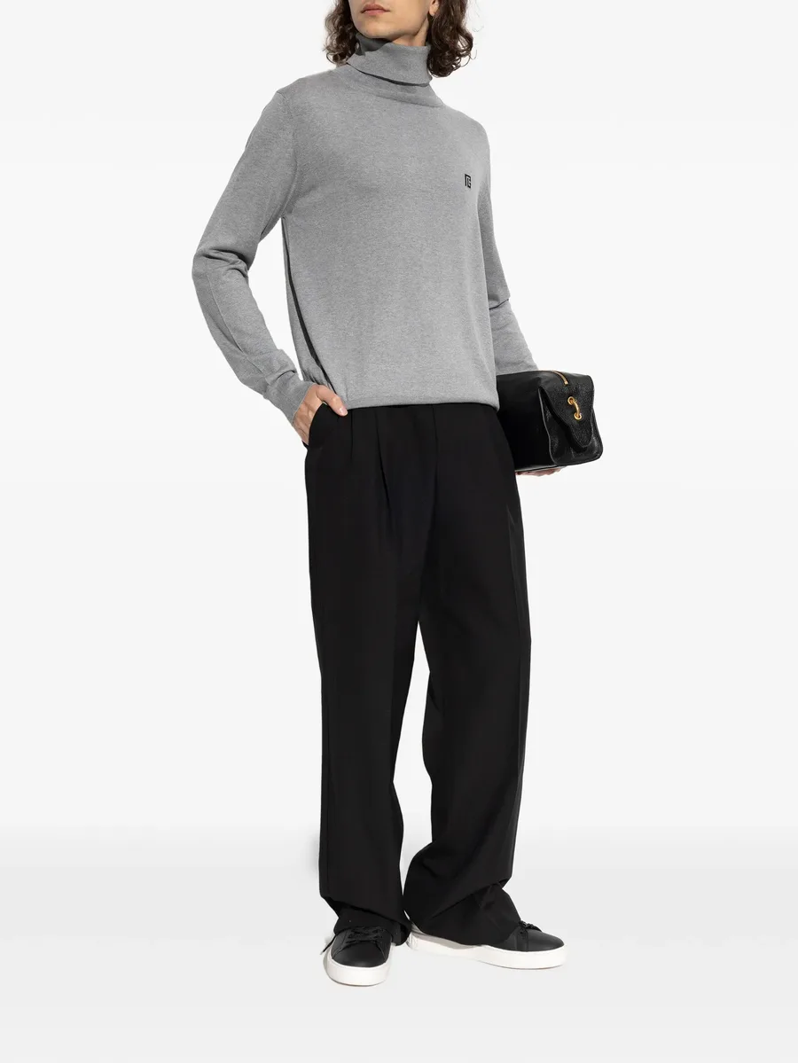 logo-embroidered roll-neck sweater 4