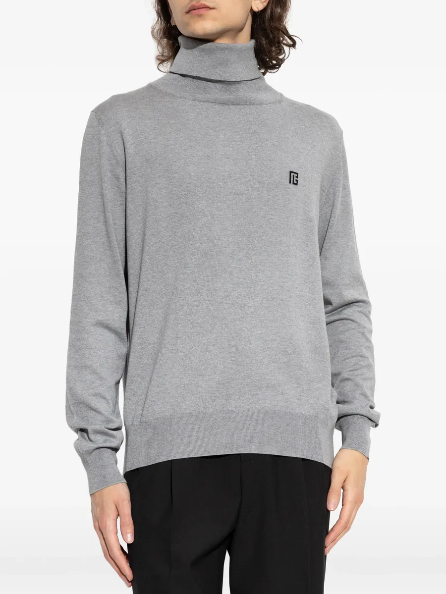 logo-embroidered roll-neck sweater 5