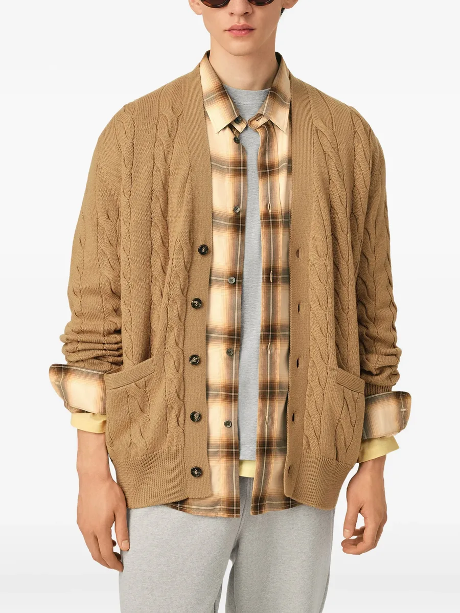 wool and cotton cable-stitch cardigan 7